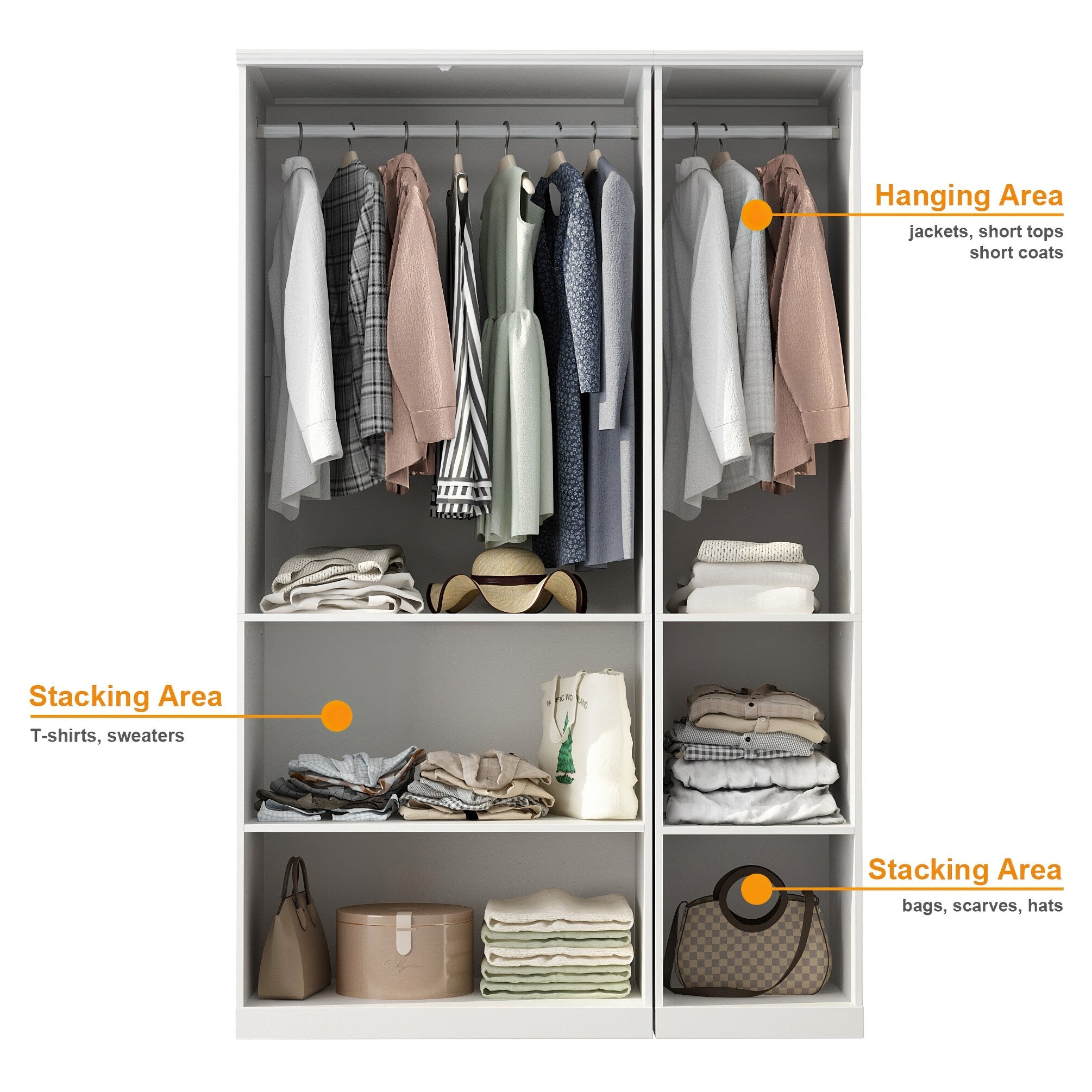 Combo Armoire Wardrobe Storage Cloest Modular Cabinet