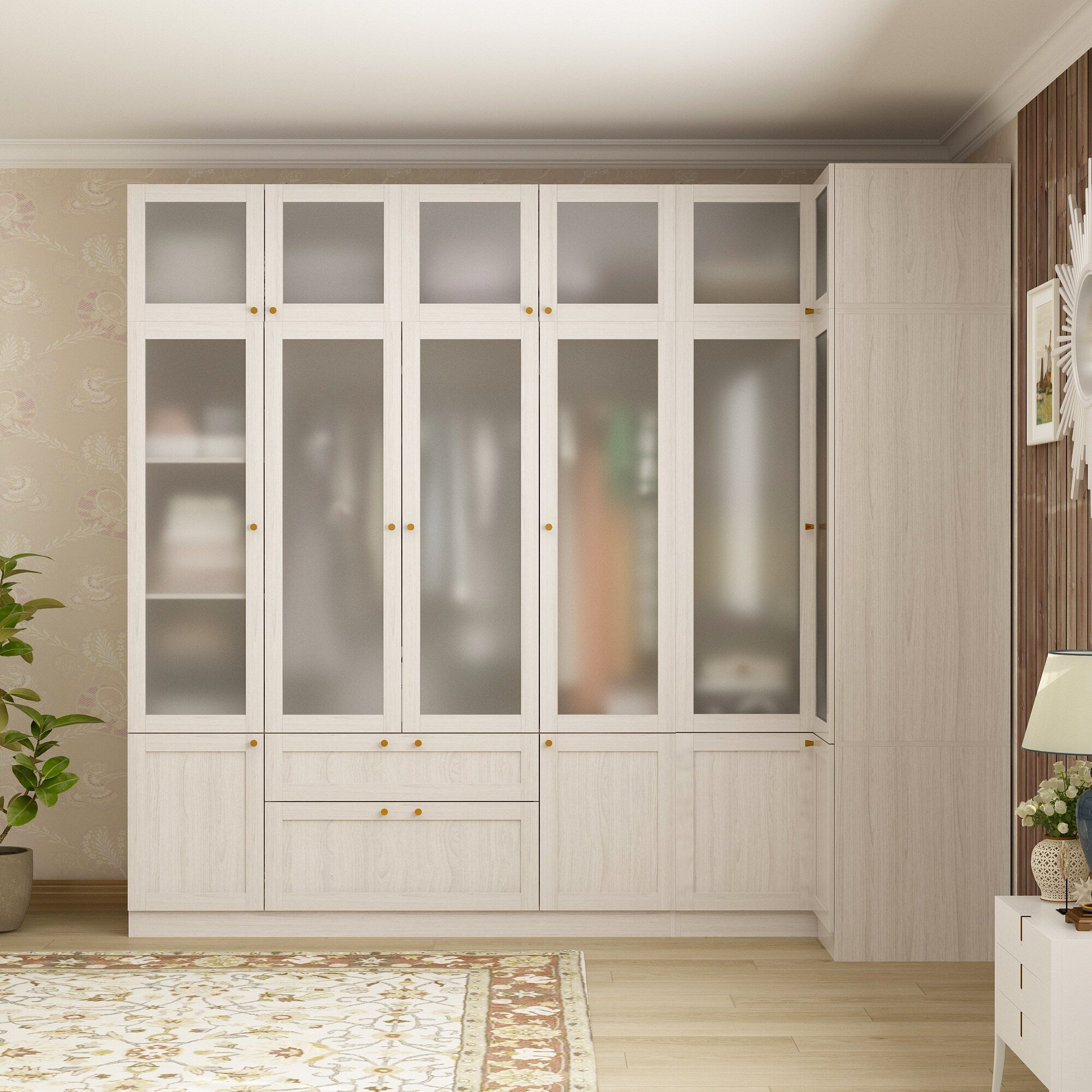 Combo Elegant Light Gray Wardrobe Modular Closet Combo Elegant Light Gray Wardrobe Modular Closet
