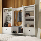 Combo Entryway Hall Trees Storage Bench Closet Organizer Clothes Rack