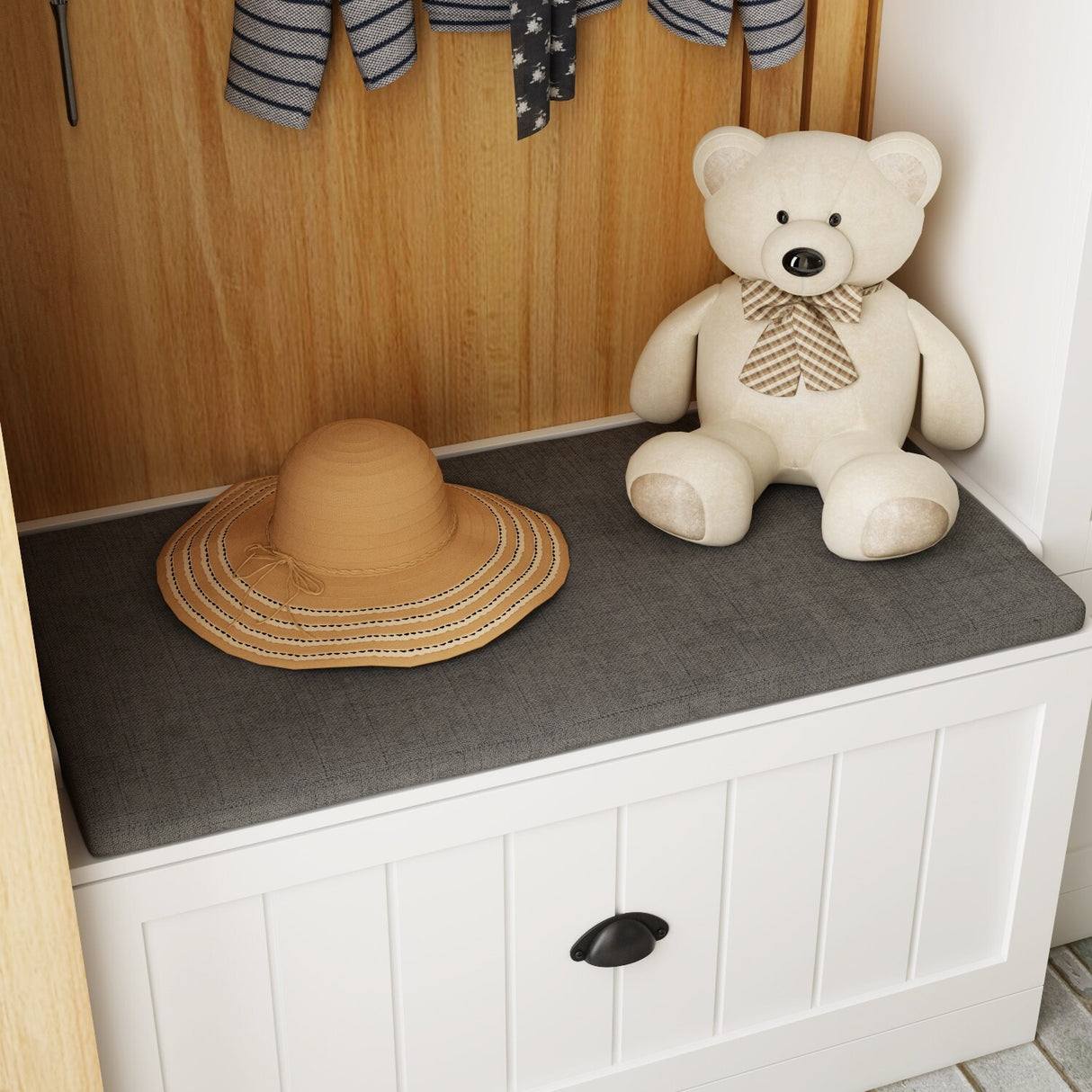 Combo Entryway Hall Trees Storage Bench Closet Organizer Clothes Rack