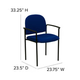 Comfort Stackable Steel Side Reception Chair with Arms