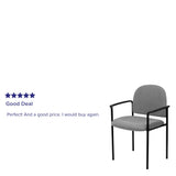 Comfort Stackable Steel Side Reception Chair with Arms