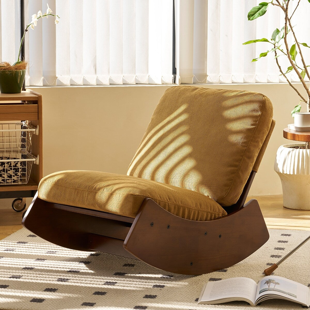 Comfortable Glider Rocking Chair Reading Chair - 35.40"L * 24.2"W * 28.3"H