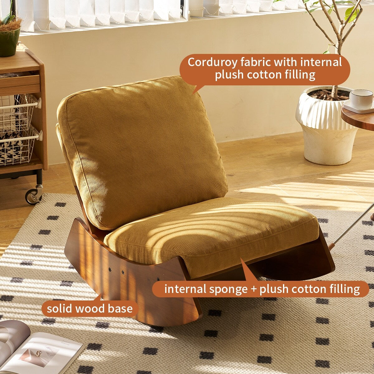Comfortable Glider Rocking Chair Reading Chair - 35.40"L * 24.2"W * 28.3"H