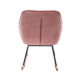 Comfortable Modern Design Velvet Rocking Chair with High Backrest and Cozy Armrest ,Ergonomic Chair for Livingroom