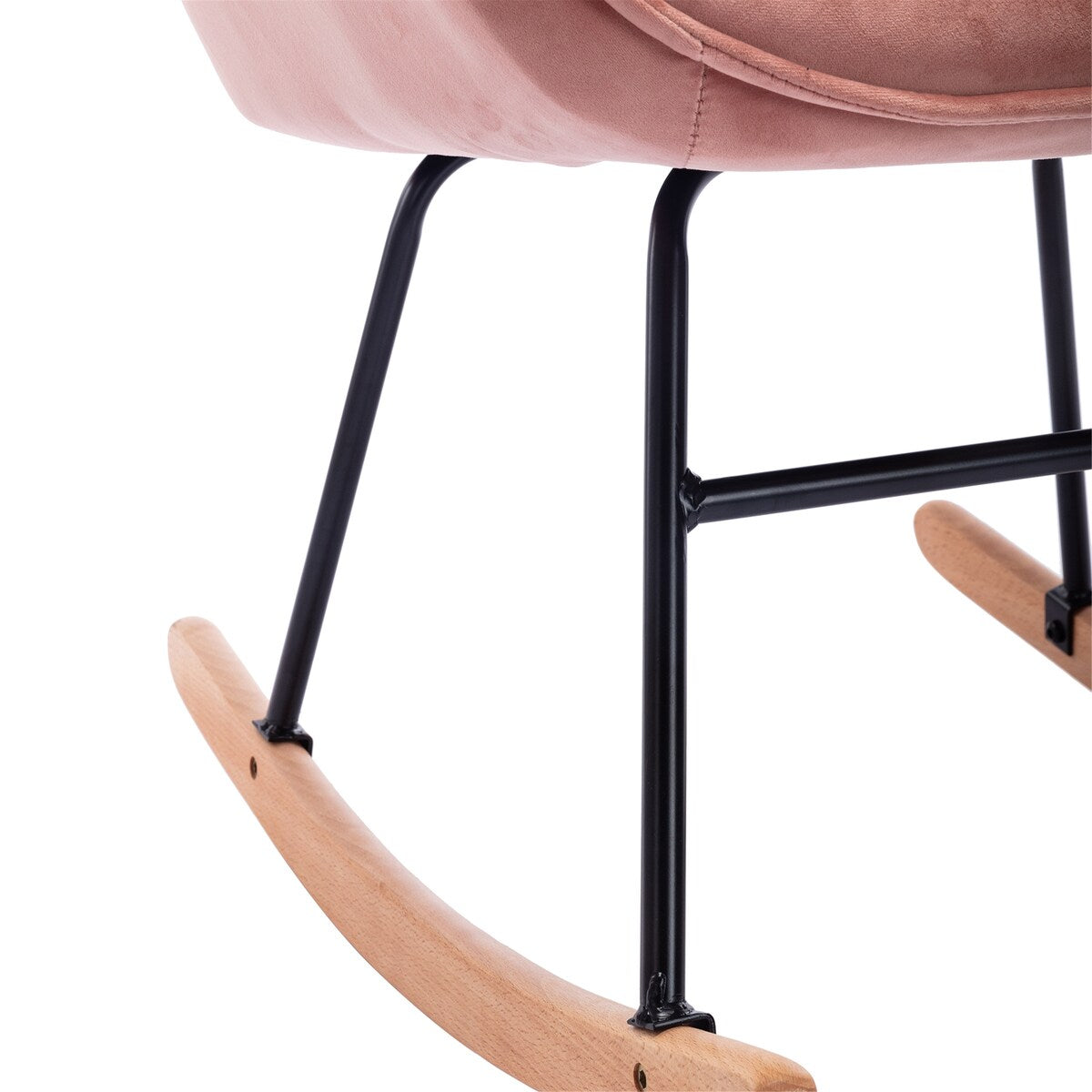 Comfortable Modern Design Velvet Rocking Chair with High Backrest and Cozy Armrest ,Ergonomic Chair for Livingroom
