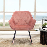 Comfortable Modern Design Velvet Rocking Chair with High Backrest and Cozy Armrest ,Ergonomic Chair for Livingroom