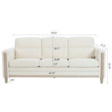 Comfortable Solid Wood Three-Seater Sofa - Soft Cushions, Durable and Long-lasting,79.5" Sofa Couch for Living Room