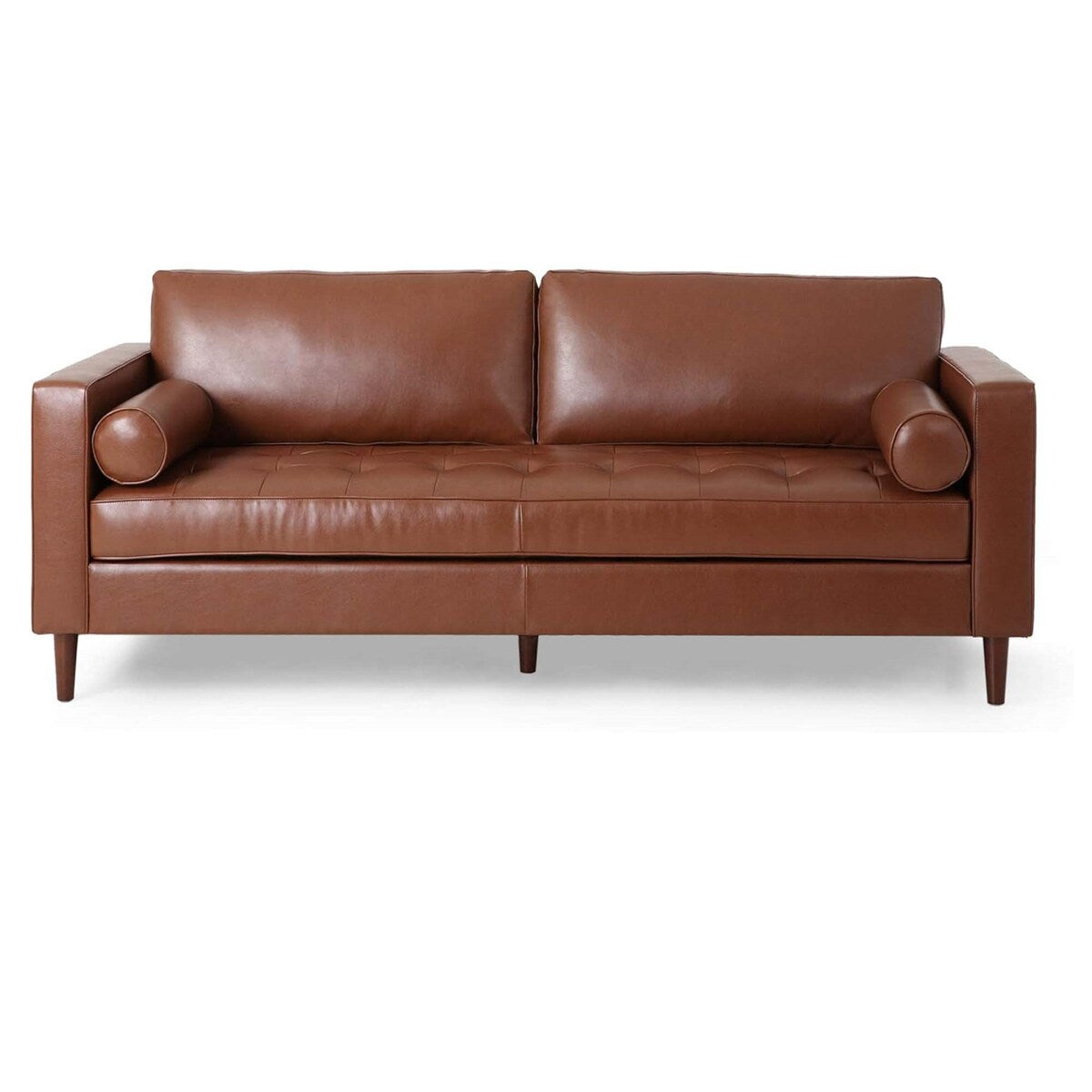Comfy 3-seat Sofa with Wooden Legs