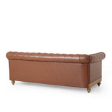 Comfy Large Sectional Sofa with Wooden Legs, Retro Style for Living Room