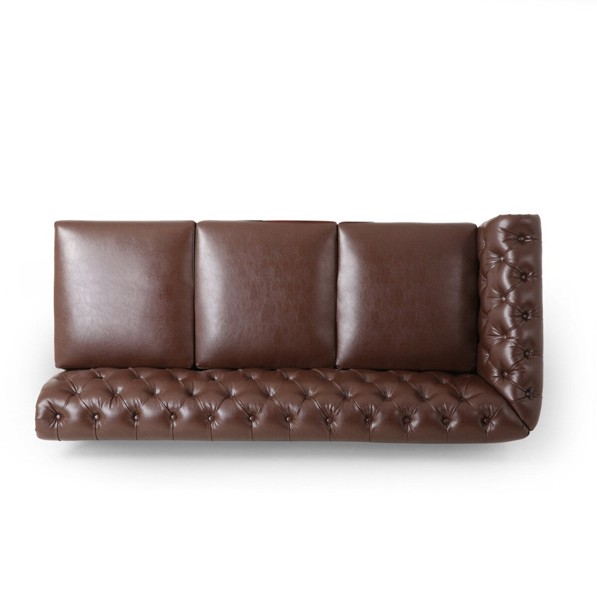 Comfy Large Sectional Sofa with Wooden Legs, Retro Style for Living Room