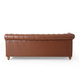 Comfy Large Sectional Sofa with Wooden Legs, Retro Style for Living Room