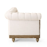 Comfy Large Sectional Sofa with Wooden Legs, Retro Style for Living Room
