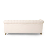 Comfy Large Sectional Sofa with Wooden Legs, Retro Style for Living Room