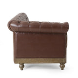 Comfy Large Sectional Sofa with Wooden Legs, Retro Style for Living Room