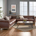 Comfy Large Sectional Sofa with Wooden Legs, Retro Style for Living Room