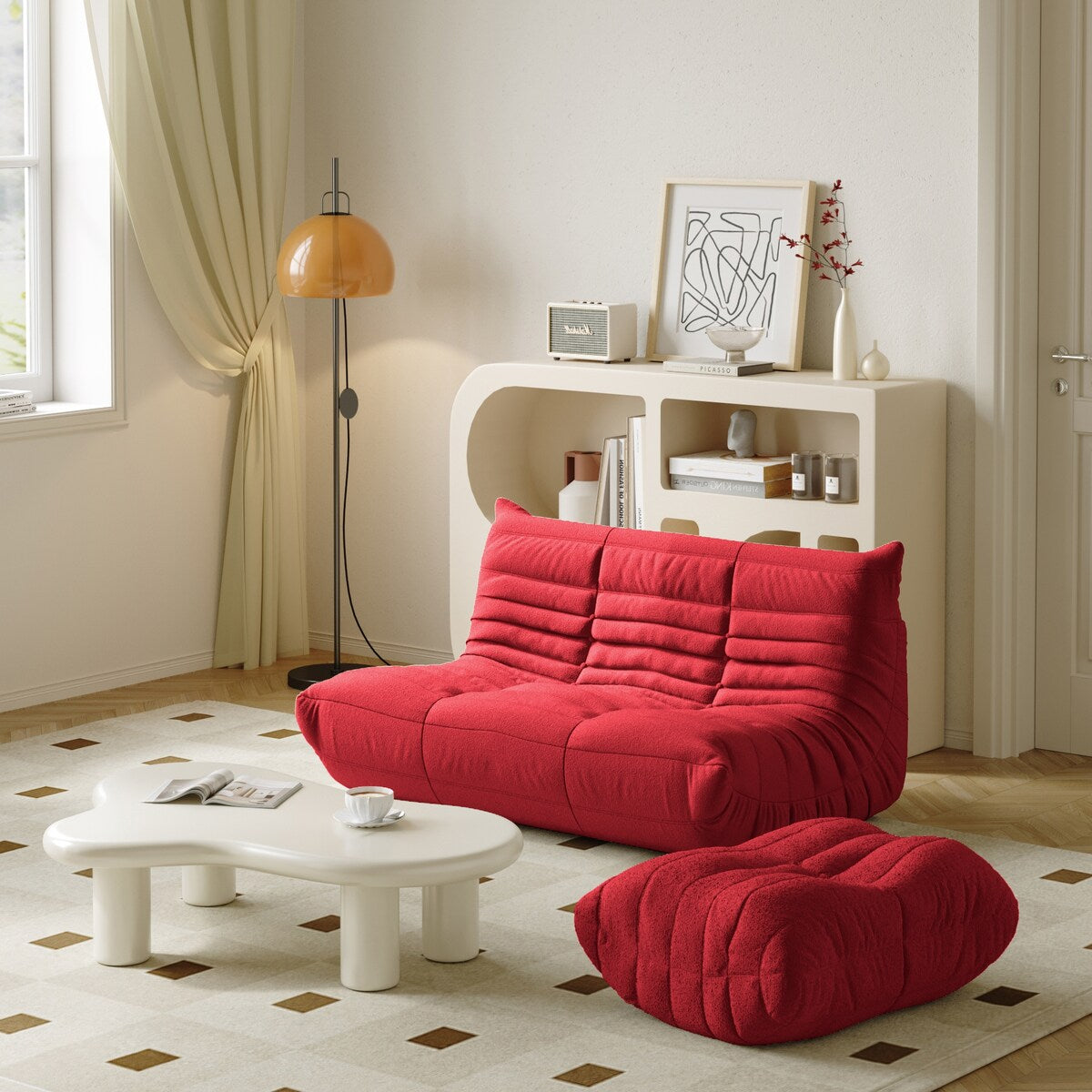 Comfy Lazy Floor Sofa Couch with Ottoman