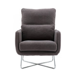 Comfy Leisure Accent Chair, Teddy Short Plush Particle Velvet Armchair with Lumbar Pillow and Metal Base for Living Room