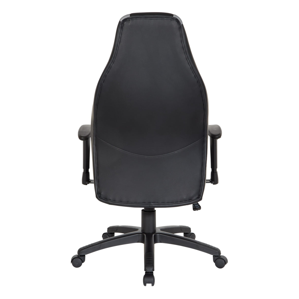 Commander Gaming Chair in Black Faux Leather and Grey Accents