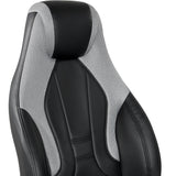 Commander Gaming Chair in Black Faux Leather and Grey Accents