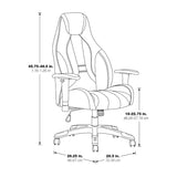 Commander Gaming Chair in Black Faux Leather and Grey Accents