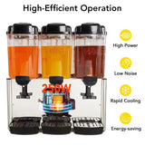 Commercial Beverage Dispenser, 3/2/1 Cans of 14.4 Gal Commercial Juice Dispenser