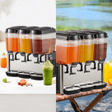 Commercial Beverage Dispenser, 3/2/1 Cans of 14.4 Gal Commercial Juice Dispenser