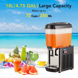 Commercial Beverage Dispenser, 3/2/1 Cans of 14.4 Gal Commercial Juice Dispenser