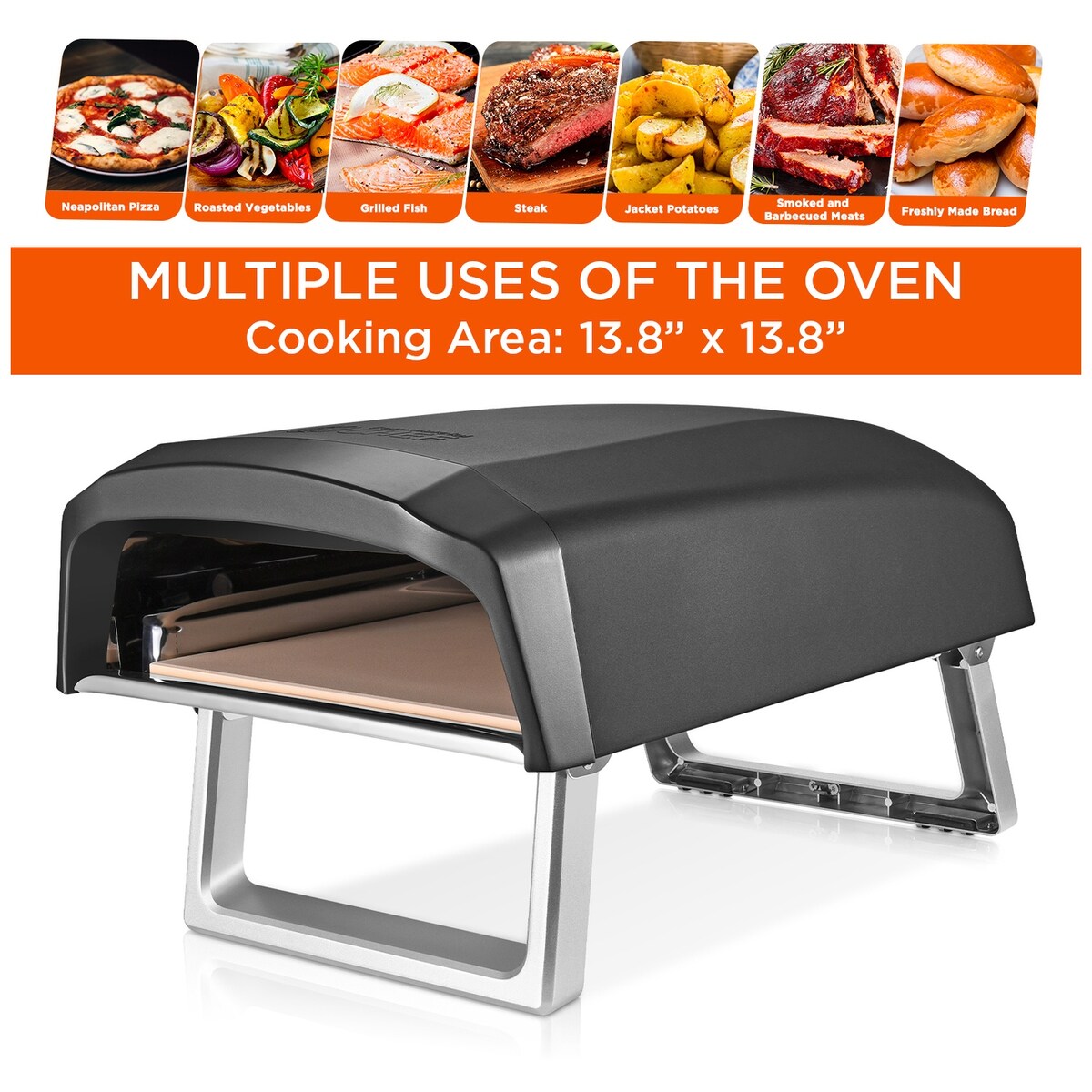 Commercial Chef Pizza Oven Outdoor - Propane Gas Pizza Oven Portable for Outside - N/A