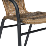 Commercial Indoor-Outdoor Rattan Restaurant Barstool with Aluminum Frame-Set of 2