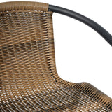 Commercial Indoor-Outdoor Rattan Restaurant Barstool with Aluminum Frame-Set of 2