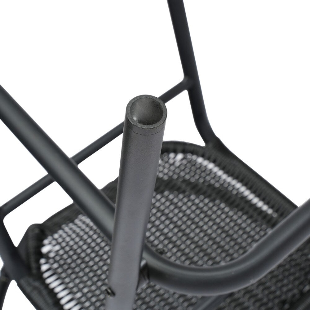 Commercial Indoor-Outdoor Rattan Restaurant Barstool with Aluminum Frame-Set of 2