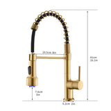 Commercial LED Single Handle Kitchen Faucet with Pull Down Sprayer