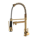 Commercial Pull Down Kitchen Sink Faucet Polished Gold Single Handle Kitchen Faucets With Sprayer Stainless Steel Laundry Taps