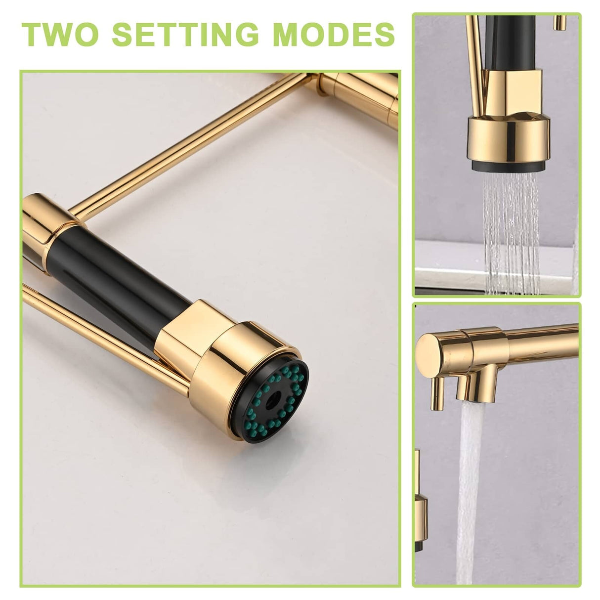 Commercial Pull Down Kitchen Sink Faucet Polished Gold Single Handle Kitchen Faucets With Sprayer Stainless Steel Laundry Taps