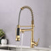 Commercial Pull Down Kitchen Sink Faucet Polished Gold Single Handle Kitchen Faucets With Sprayer Stainless Steel Laundry Taps