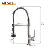 Brushed Nickel Pull Down Sprayer Single Handle Kitchen Faucet with LED - 1.8-in W x 16.3-in H