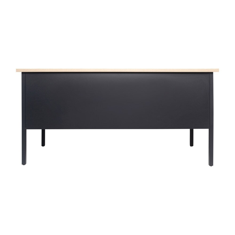 Commercial Right Side Single Pedestal Desk with 3 Locking Drawers
