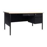 Commercial Right Side Single Pedestal Desk with 3 Locking Drawers