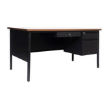 Commercial Right Side Single Pedestal Desk with 3 Locking Drawers