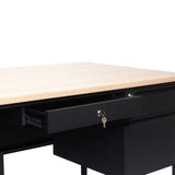 Commercial Right Side Single Pedestal Desk with 3 Locking Drawers