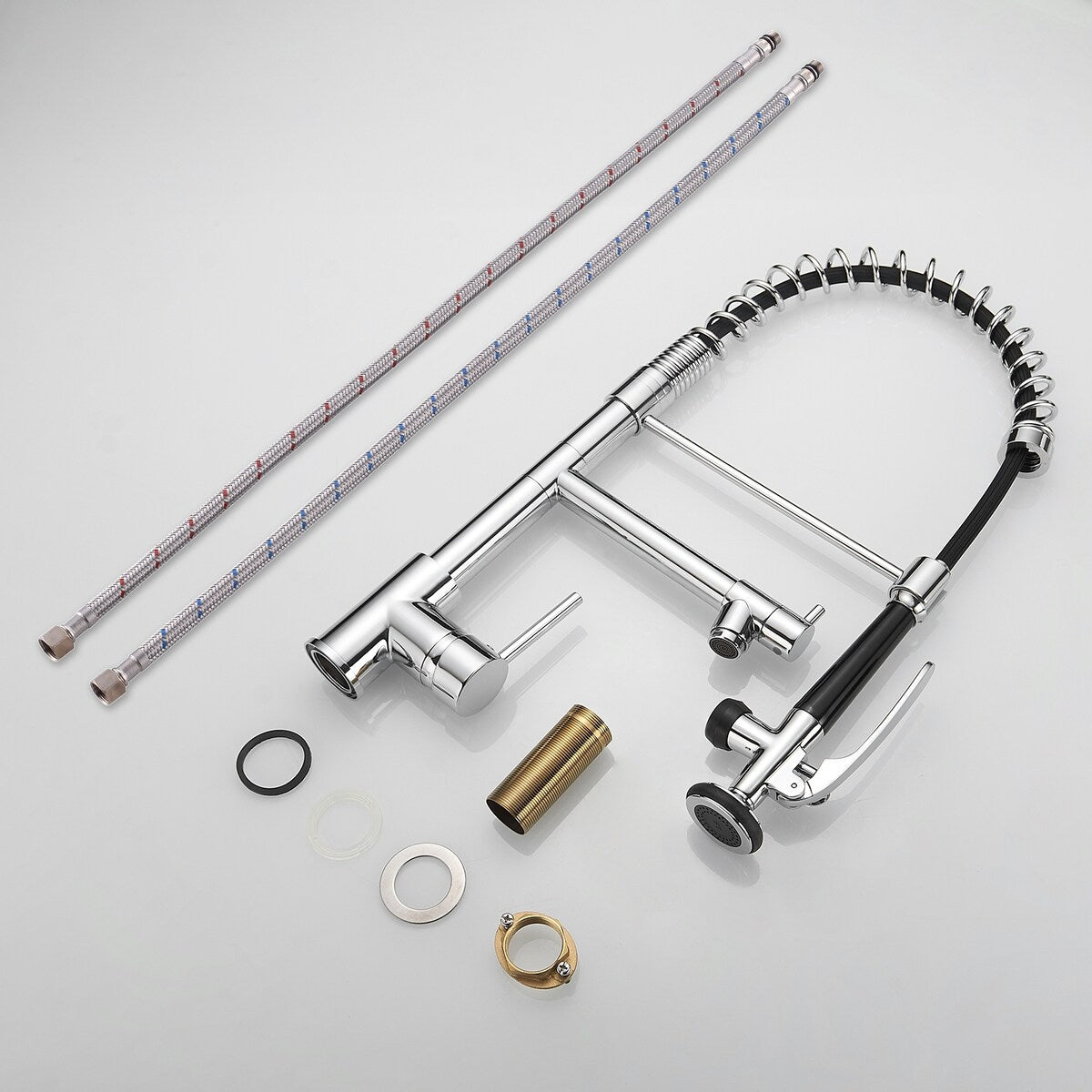 Commercial Single Handle Kitchen Faucet with Pull Down Sprayer