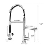 Commercial Single Handle Kitchen Faucet with Pull Down Sprayer