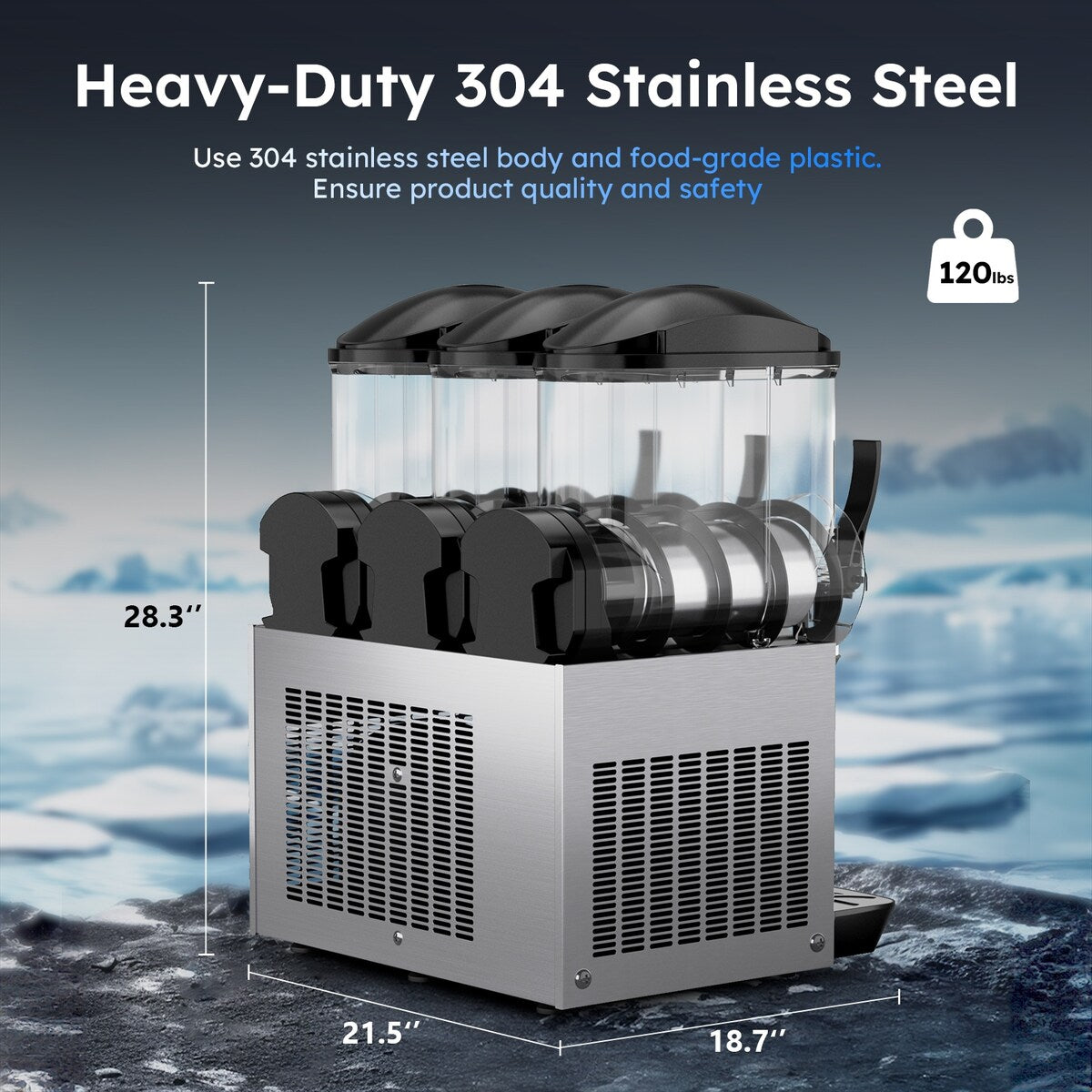 550LBS/24H Commercial Ice Maker Machine With 300lbs Storage Bin Self-Cleaning Ideal For Restaurants Bars Coffee Shops