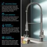 Commercial Style Pull-Down Single Handle Water Filter Kitchen Faucet for Reverse Osmosis or Water Filtration System