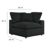 Commix Down Filled Overstuffed Boucle Fabric Corner Chair