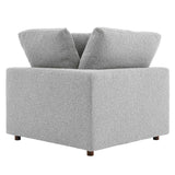 Commix Down Filled Overstuffed Boucle Fabric Corner Chair