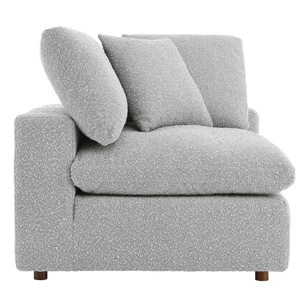 Commix Down Filled Overstuffed Boucle Fabric Corner Chair