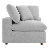 Commix Down Filled Overstuffed Boucle Fabric Corner Chair