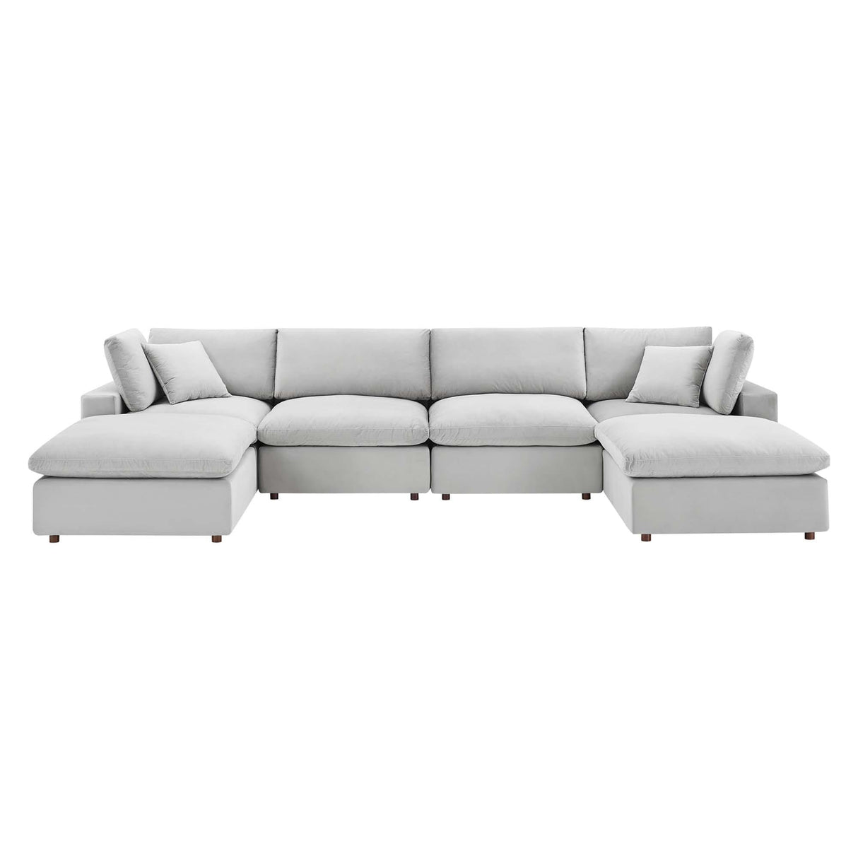 Commix Down Filled Overstuffed Velvet 6-Piece Sectional Sofa